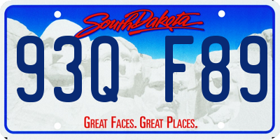 SD license plate 93QF89