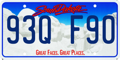 SD license plate 93QF90