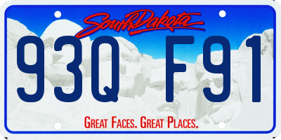 SD license plate 93QF91