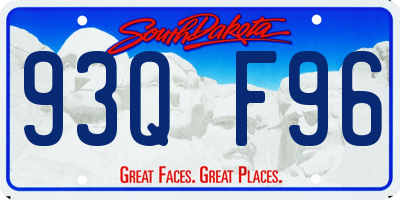 SD license plate 93QF96