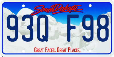 SD license plate 93QF98