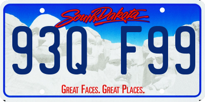 SD license plate 93QF99