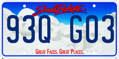 SD license plate 93QG03