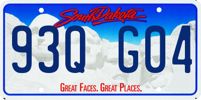 SD license plate 93QG04