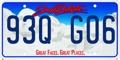 SD license plate 93QG06