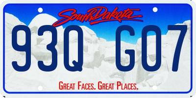 SD license plate 93QG07
