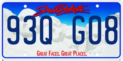 SD license plate 93QG08