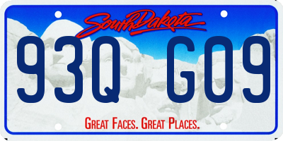 SD license plate 93QG09