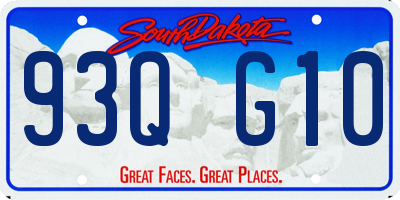 SD license plate 93QG10