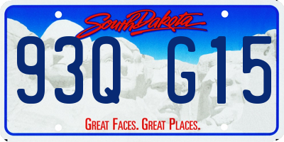 SD license plate 93QG15