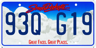 SD license plate 93QG19
