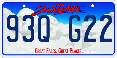 SD license plate 93QG22