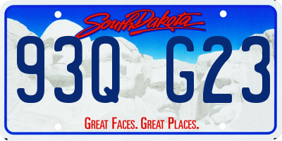 SD license plate 93QG23