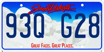 SD license plate 93QG28