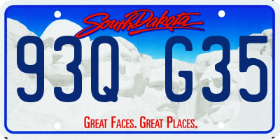SD license plate 93QG35