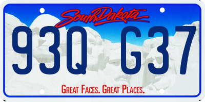 SD license plate 93QG37