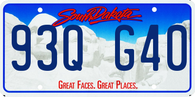 SD license plate 93QG40