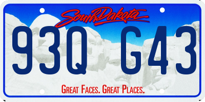 SD license plate 93QG43