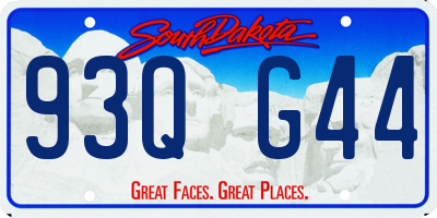 SD license plate 93QG44