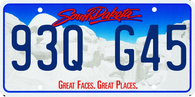 SD license plate 93QG45