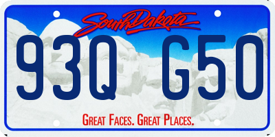 SD license plate 93QG50