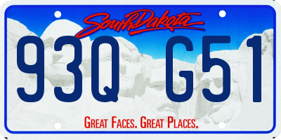 SD license plate 93QG51