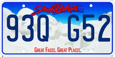 SD license plate 93QG52