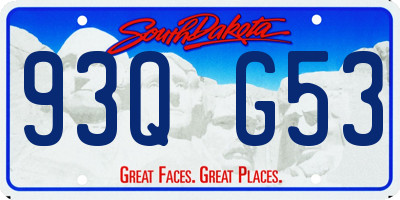 SD license plate 93QG53