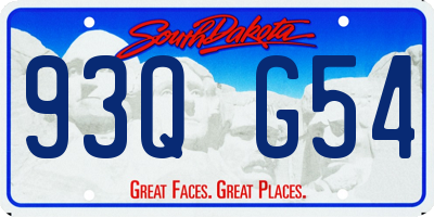 SD license plate 93QG54