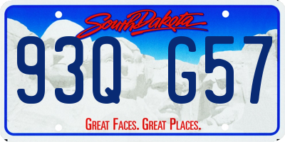SD license plate 93QG57