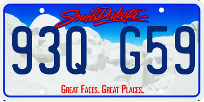 SD license plate 93QG59