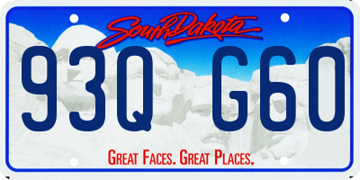SD license plate 93QG60