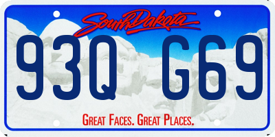 SD license plate 93QG69