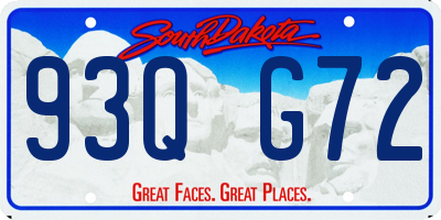 SD license plate 93QG72