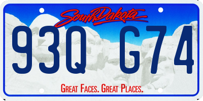SD license plate 93QG74
