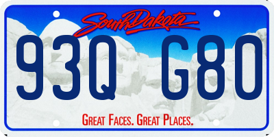 SD license plate 93QG80