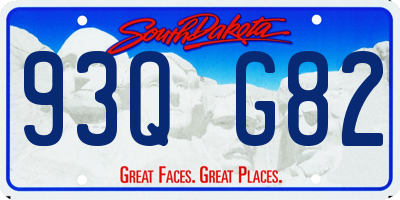 SD license plate 93QG82
