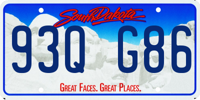 SD license plate 93QG86