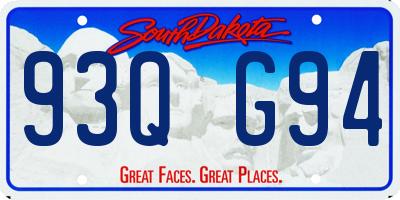 SD license plate 93QG94