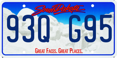 SD license plate 93QG95