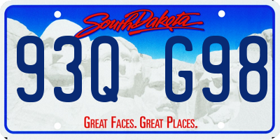 SD license plate 93QG98