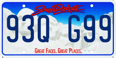 SD license plate 93QG99