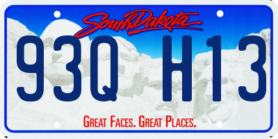 SD license plate 93QH13
