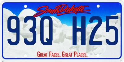 SD license plate 93QH25
