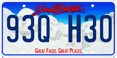 SD license plate 93QH30