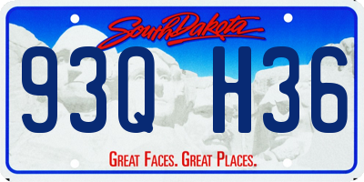 SD license plate 93QH36