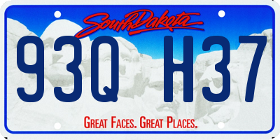 SD license plate 93QH37