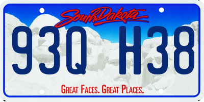 SD license plate 93QH38