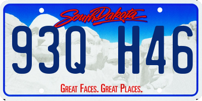 SD license plate 93QH46