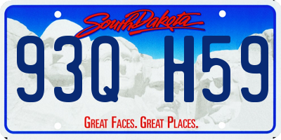 SD license plate 93QH59